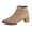 Khaki, variant on Womens Ankle Boots Casual Fall Winter Dress Suede Pointed Toe Block Heel Zip up Short Chelsea Booties