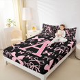 thumbnail image 3 of Erosebridal Letter Monogrammed A Full Size Sheets 4-Piece,Kawaii Ribbon Bow Bed Sheets,Breathable Home Decor, 3 of 5