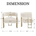 thumbnail image 3 of Dayalane Modern Barrel Accent Chair, Velvet Upholstered Armchairs with Metal Leg, Reading Chairs forLiving Room, Bedroom, Lounge, White, 3 of 8