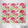 thumbnail image 1 of Poppy Flower Tapestry, Leaves and Petals Watercolors Bouquet Romance Inspiration Valentines Day, Fabric Wall Hanging Decor for Bedroom Living Room Dorm, 5 Sizes, Green Pink Cream, by Ambesonne, 1 of 1