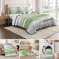 thumbnail image 6 of King Quilt Set 96''x106'', Sage Green Gray Lightweight Bedspread Coverlet Set with 2 Pillow Shams, Neutral Abstract White Ombre Texture Breathable All Season Quilt Bedding for Bedroom/Guest Room, 6 of 9