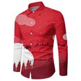 thumbnail image 3 of Camisa de hombre de moda de alta calidad con botones, camisa navideña, camisa de diseño informal, blusas navideñas de manga larga, blusas de solapa para hombre, 3 of 5