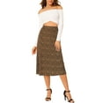 thumbnail image 2 of INSPIRE CHIC Women's Midi Skirts Peasant Elastic Waist A-Line Ditsy Floral Skirts XL Black Yellow, 2 of 8
