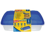 Glad Take-Aways Rectangle Food Storage Containers, 2 pk - 48 oz- Pack of 2
