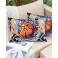 thumbnail image 6 of Sports Basketball Throw Pillow Cover, Colorful Graffiti Painting Rectangle Decorative Pillow Case Protector Soft Cushion Cover Lumbar Pillowcase for Couch Sofa Bedroom Car Chair Decor 16x24 Inch, 6 of 8
