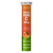 ORZAX Vitamin C 1000mg, 20 Vegetable Effervescent Tablets, Orange Flavored