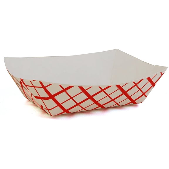 5lb Paper Food Trays, Durable, Made in USA. Holds Nachos, Fries, Hot Corn Dogs, Ice Cream and More. - 5 Pound Capacity, 50 Pack