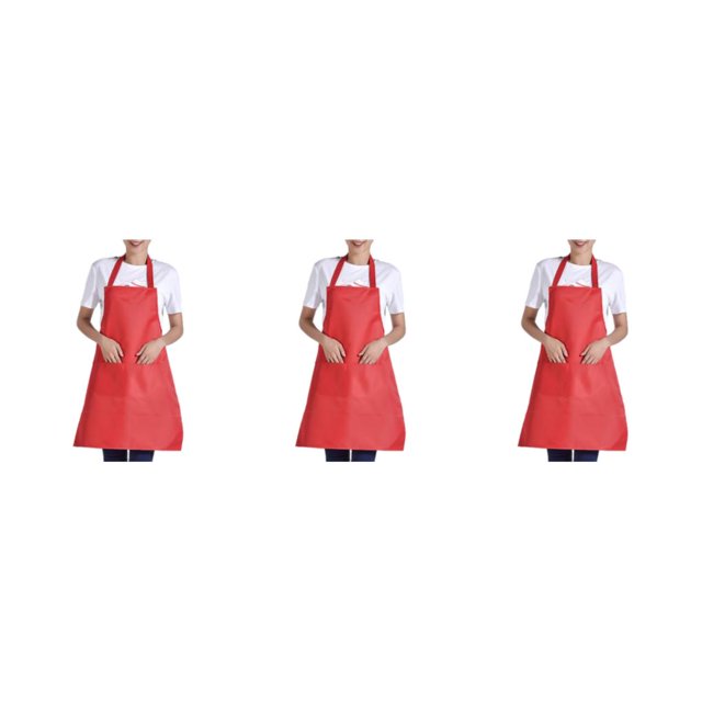 Maytalsory 12piece Woman Apron With Pockets Convenient And Stylish Kitchen Lightweight Efficient red 3Set