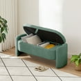 thumbnail image 5 of Kossmai Oval Lamb Fleece Fabric Storage Bench 47.24"L Green, 5 of 5