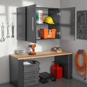 Prepac HangUps 30 Upper Wooden Garage Storage Cabinet in Black