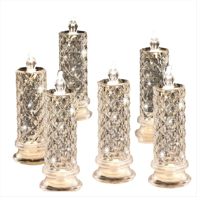 Velas LED Sin Llama con Forma , 6 Velas Románticas A Batería, Velas LED de Pilar para el Día de San Valentín