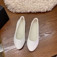 thumbnail image 2 of Xucatan Women's Patent Leather Flats, Pointed Toe Slip On Work Shoes, Round Toe Everyday Dress Flats, Versatile Shiny Office Casual Footwear Gift, 2 of 9