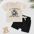 thumbnail image 3 of Toddler Baby Boy Clothes Funny Letter T Shirt Top Elastic Waist Pockets Shorts Set Country Outfit,Black, 3 of 7