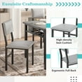 thumbnail image 6 of PAPROOS Dining Table Set for 6, 6 Piece Dining Room Set with Wooden Table Top, PU Leather Upholstery Chairs and Bench, Modern Dinette Sets for Big Family, Kitchen Table and Chairs Set, Gray, 6 of 12