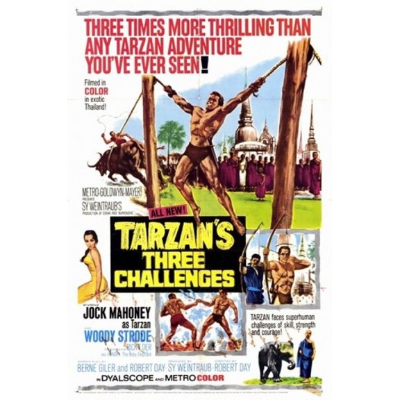 Posterazzi MOV209100 Tarzans Three Challenges C.1963 Movie Poster - 11 x 17 in.