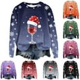 thumbnail image 4 of Gubotare Christmas Sweatshirts For Women Funny Holiday T Shirts Long Sleeve Snowflake Funny Cute Pullover Sweatshirts Xmas Tree Fall Casual Crewneck Graphic Shirt (Green,XXL), 4 of 9