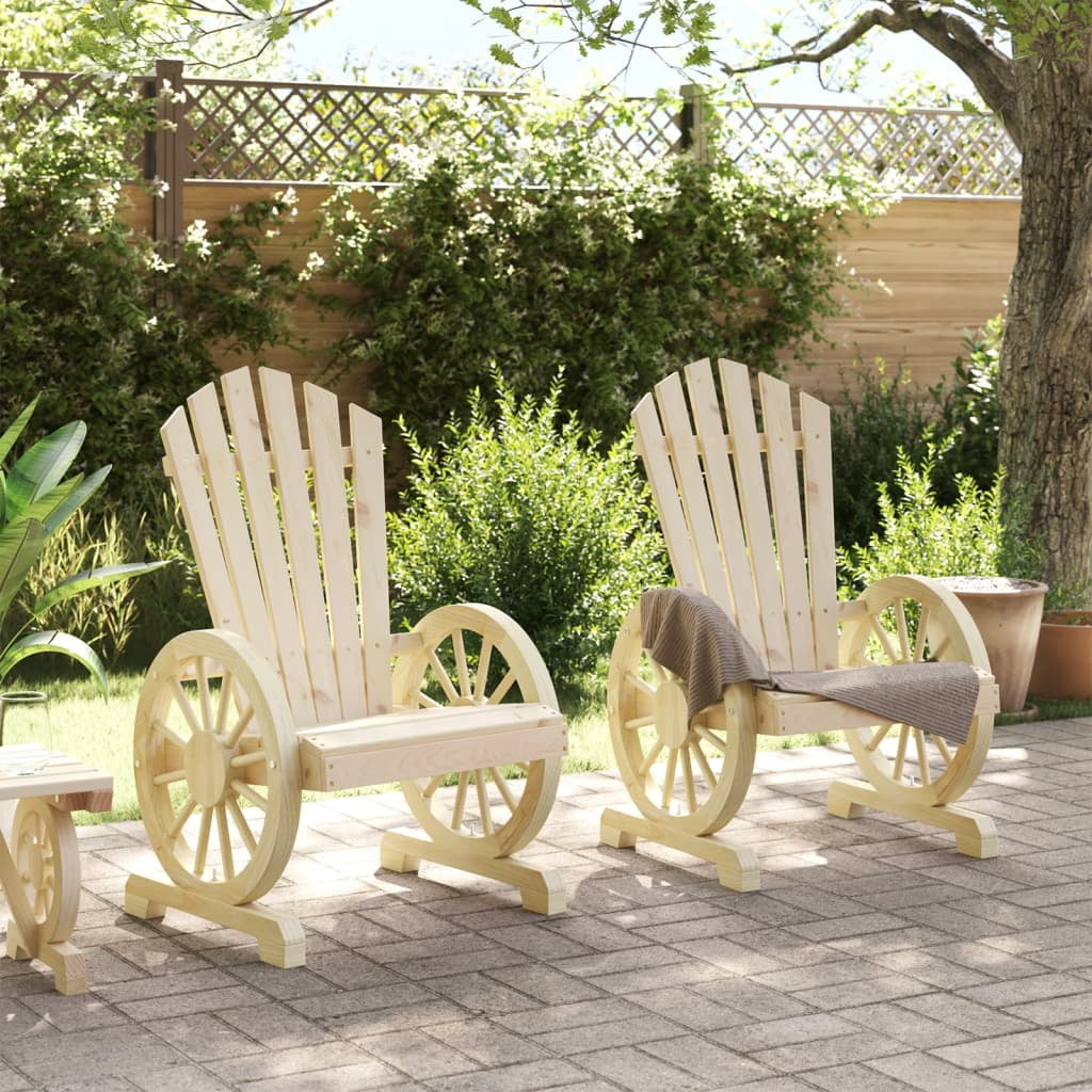 vidaXL Patio Adirondack Chairs 2 pcs Solid Wood Fir