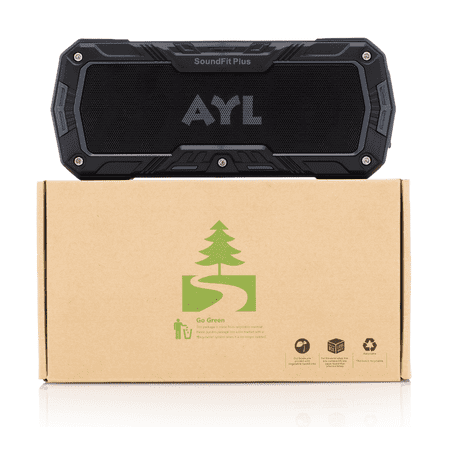 SoundFit Plus Water-Resistant Bluetooth Speaker - Portable Outdoor Wireless Sound System - Features Powerful Bass and Clear Treble - Hands-Free with Built-In Microphone - Dust and Shock