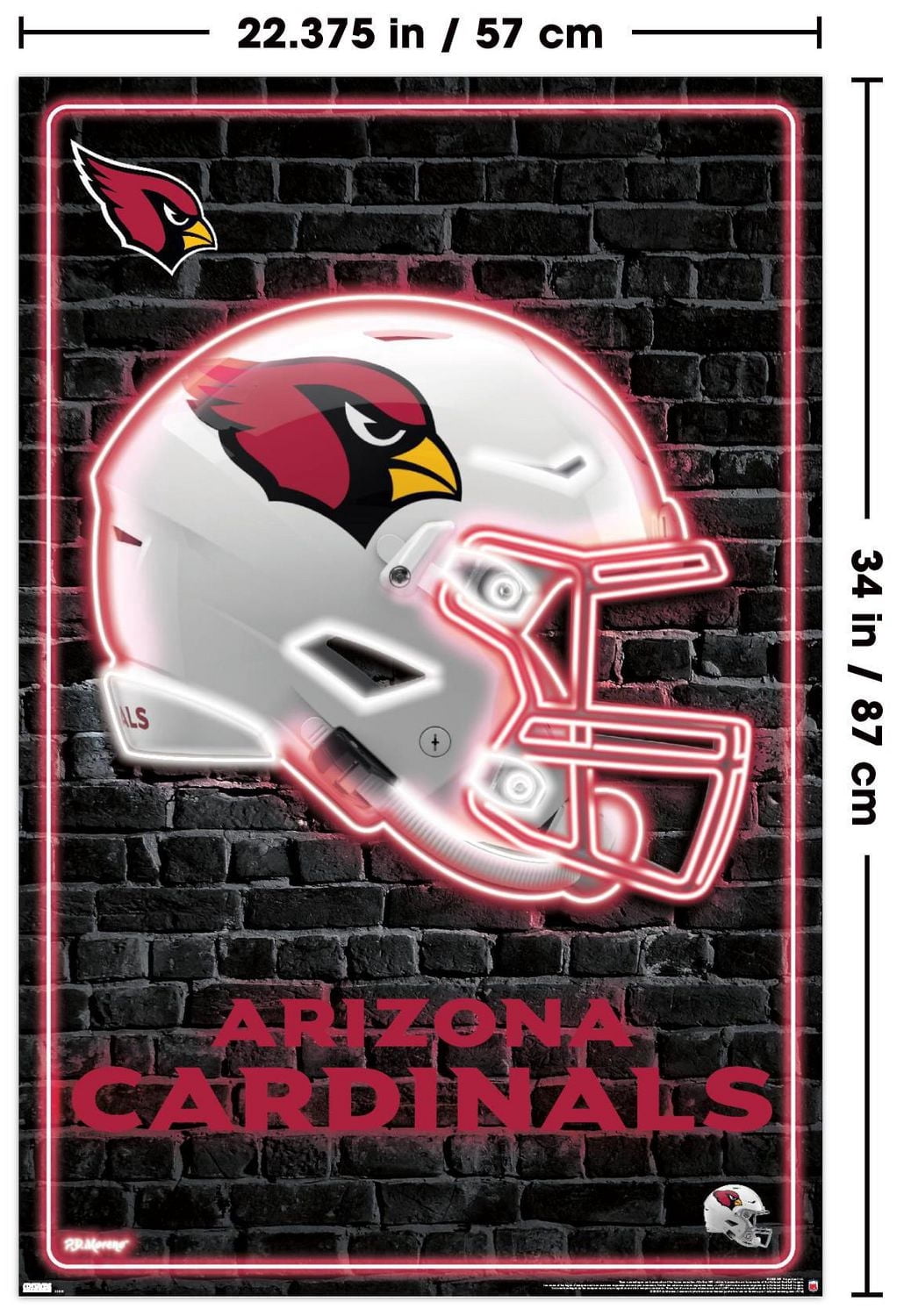 NFL Arizona Cardinals - Neon Helmet 23 Wall Poster, 22.375" x 34"