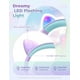 thumbnail image 2 of Auriculares iClever Kids FunShare con forma de oreja de gato, luz LED, color morado, 2 of 6