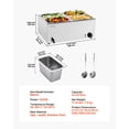 thumbnail image 4 of VEVOR 24QT Commercial Food Warmer, 4-Pan Electric Steam Table, 1200W Professional Countertop Stainless Steel Buffet Bain Marie with 86-185°F Temp Control for Catering, Buffet, Parties, Restaurants, 4 of 9