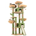 thumbnail image 5 of Globlazer 83'' Multi-Level Large Cat Tree Tower for Indoor Cats with Sisal Scratching Post, Hammock & 2 Condos, Green, 5 of 7