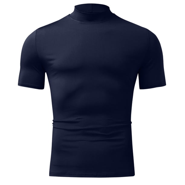 Camiseta interior ajustada con cuello alto, camiseta de manga corta para hombre Camiseta de manga corta para hombre Camiseta ajustada con cuello alto para hombre Probada y confiable
