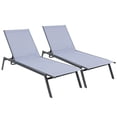 thumbnail image 1 of Topbuy 2 Pcs Chaise Longue de Patio Fauteuil Inclinable d'Extérieur avec Dossier Réglable à 6 Niveaux Tissu Respirant et à Séchage Rapide, 1 of 8
