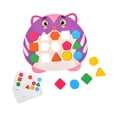thumbnail image 4 of Juego de combinación de formas de madera, juguete que combina con formas de colores, rompecabezas para niños, regalos de San Valentín para niños de 2 Violeta, 4 of 8