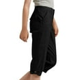 thumbnail image 4 of Ohufall Capri Pants for Boys Girls 4-15 Years, Lightweight Loose Outdoor Camping Hiking Cargo Capris Kids Solid Casual Stretch Jogger Cropped Pants with Pockets, 4 of 8