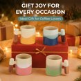 thumbnail image 6 of Unique Bargains 2.5oz Ceramic Espresso Cups with Wooden Handle Porcelain Espresso Shot Cups Set of 2 Demitasse Cups for Coffee or Tea Earthy Color, 6 of 7