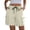 Beige, variant on Women’s High-Rise Drawstring Bermuda Cargo Shorts With Button Flap Pockets For Urban Day Trips And Rural Farm Supply Runs Green XXL