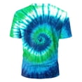 thumbnail image 6 of FINALGANG Mens Short Sleeve Tie Dye TShirts Spiral Pattern Casual Crewneck Loose Fit Tees For Summer Festival Beach Party Daily Wear Green XXL, 6 of 6