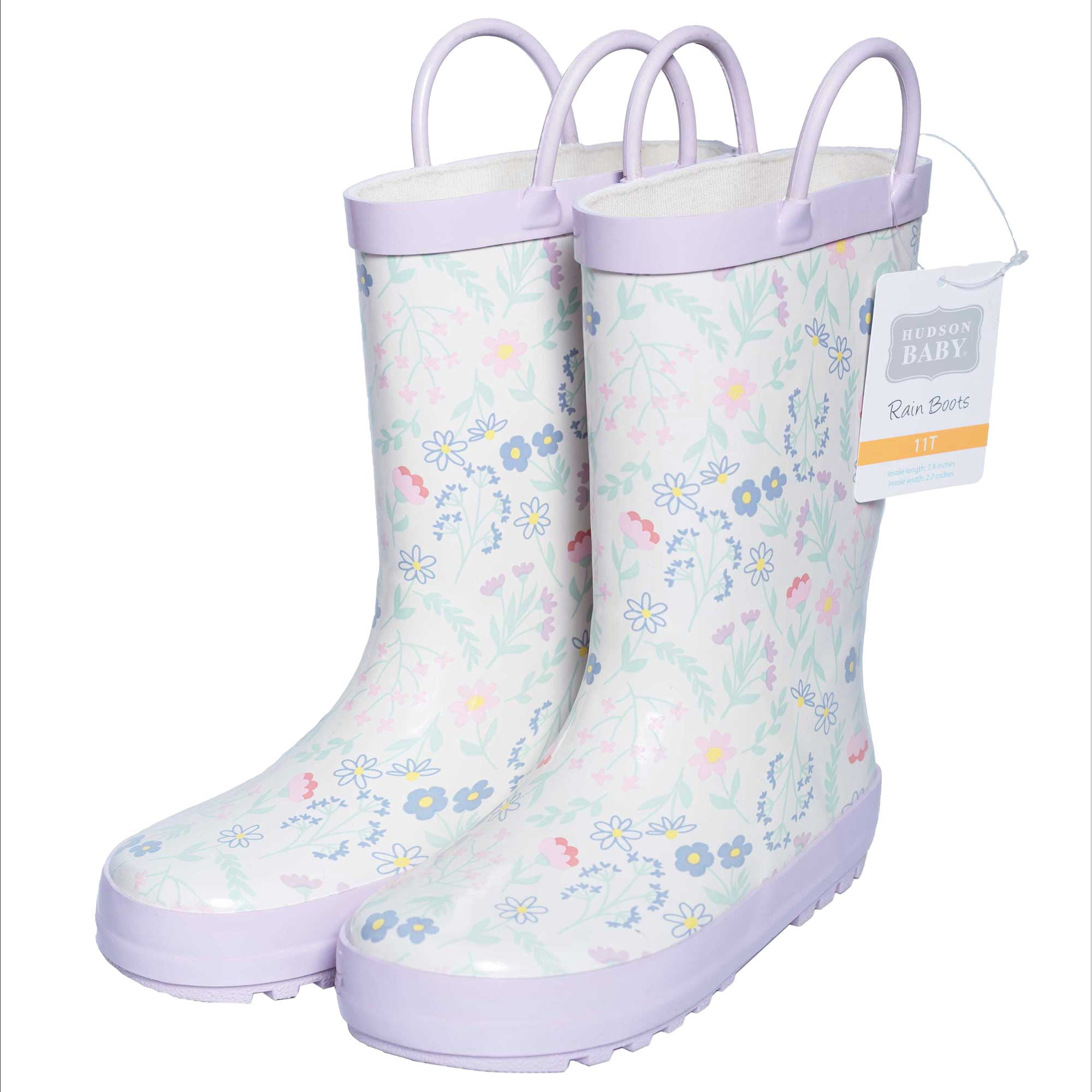 Hudson Baby Girl Rain Boots, Fairy Garden, 6 Toddler