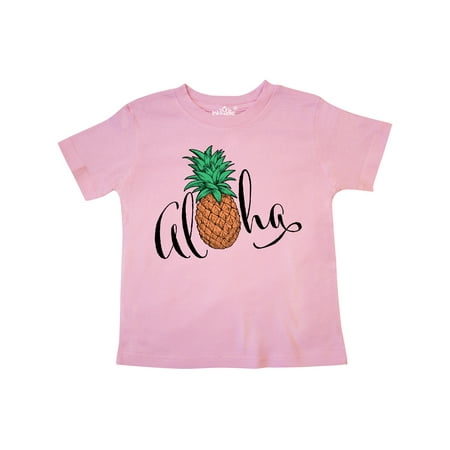 

Inktastic Aloha- in cursive with pineapple Gift Toddler Boy or Toddler Girl T-Shirt