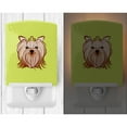 thumbnail image 2 of Caroline's Treasures BB1266CNL Checkerboard Lime Green Yorkie Yorkishire Terrier Ceramic Night Light, 6x4x3", multicolor, 2 of 2