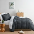 thumbnail image 5 of Nestl Boho 3 Piece Duvet Cover Set, Tufted Embroidery Double Brushed Duvet Cover with Button Closure with 2 Pillow Shams, King (90"x104") - Gray, 5 of 8
