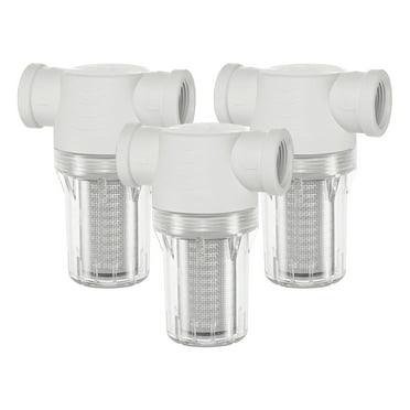 Uxcell 3-Pack Water Pump Strainer with 20 Mesh Stainless Steel Filter Screen, 3/4" Inch Female NPT In-line Strainer [White]