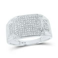 thumbnail image 2 of 10K White Gold Mens Round Diamond Rectangle Cluster Ring 1/2 Cttw, Mens Size: 7-13, 2 of 2