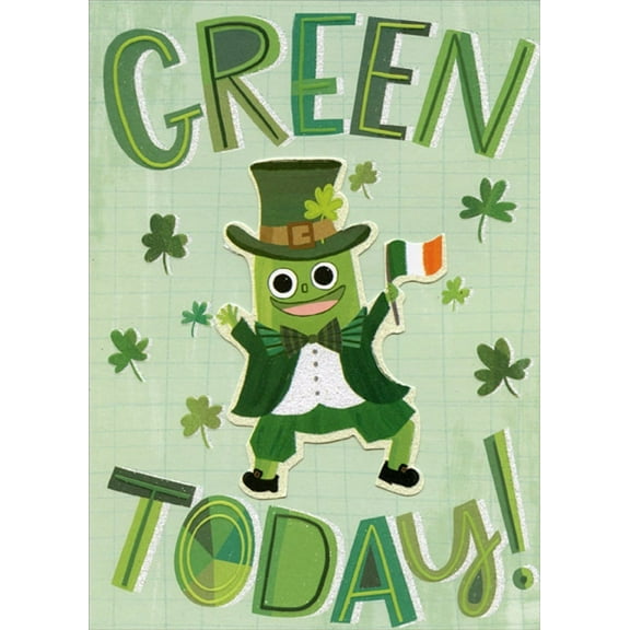 Designer Greetings Leprechaun Pickle : Green Today Funny / Humorous Spring Activated 3D St. Patrick's Day Card