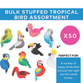 thumbnail image 3 of Stuffed Tropical Bird Assortment, Luau, Toys, 50 Pieces, 3 of 3