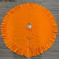 thumbnail image 5 of Velvet Christmas Tree Skirt with Ruffled Edge & Small Pearls, Rustic Vintage Large Xmas Tree Skirt Mat for Christmas Holiday Home Party Decorations (Orange,48 In), 5 of 7