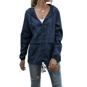 Alsol Lamesa Raincoats for Women Waterproof Lightweight Rain Jackets Windbreaker Packable Outdoor Hiking Hooded Jacket