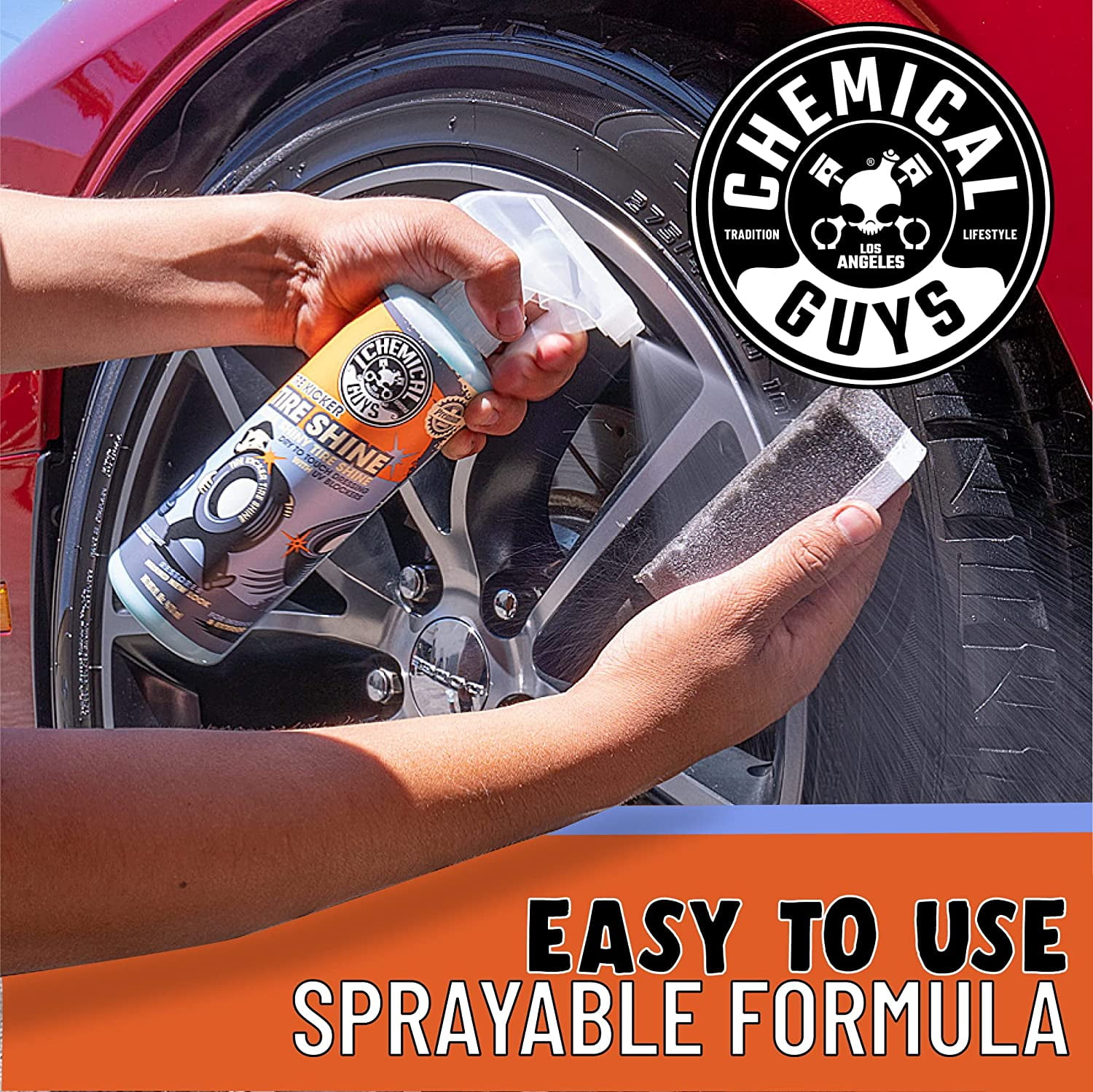 Chemical Guys TVD113 Tire Kicker Sprayable Extra Glossy Tire Shine (Works  on Rubber, Vinyl & Plastic) Safe for Cars, Trucks, Motorcycles, RVs & More