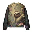 thumbnail image 5 of DISNIMO Sloth Floral Printed Jackets for Women Zip Up Sweatshirts V Neck Outwear Long Sleeve Sweatshirt Jacket for Fall Winter, L, 5 of 7