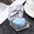 thumbnail image 5 of 1 rosa fresca preservada en cúpula de cristal con cinta decorativa, regalo para San Valentín, aniversario, cumpleaños (azul claro)., 5 of 5