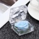 thumbnail image 5 of 1 rosa fresca preservada en cúpula de cristal con cinta decorativa, regalo para San Valentín, aniversario, cumpleaños (azul claro)., 5 of 5
