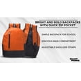 thumbnail image 3 of 6 Quick Zip Backpacks Set - Polyester, Unique features, Front Pocket, Vibrant - Orange, 3 of 5