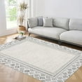 thumbnail image 3 of Tzou Modern Bordered Hallway Rugs Indoor, 10x13 Boho Living Room Non-Slip Washable Ultra-thin Soft Carpet Washable Rugs for Bedroom Dining Room(Gray), 3 of 7