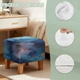 thumbnail image 7 of SCRAWLGOD Dark Blue Marble Print Ottoman Slipcover, Anti Slip Square Footstool Cushion with Elastic Bottom Thick Foot Stool Protection Universal Fit for Most Footrest Sofa, 7 of 7